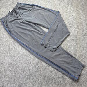 Nike Running Track Pants Men L Gray 32" Ankle Zip Pocket Straight Stretch 113646